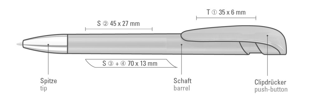 Vorschau: YES frozen SI Druckkugelschreiber