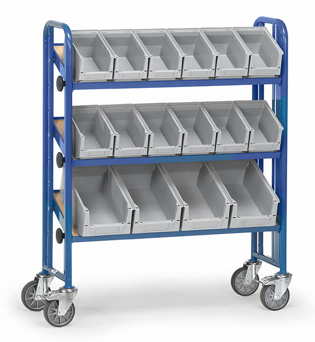 Vorschau: Fetra Montagewagen Ladefläche 900 x 315 mm 3 Böden mit Kästen