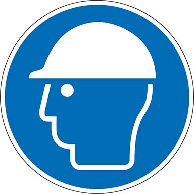 Gebotsschild Kopfschutz benutzen PVC-Folie20 cm