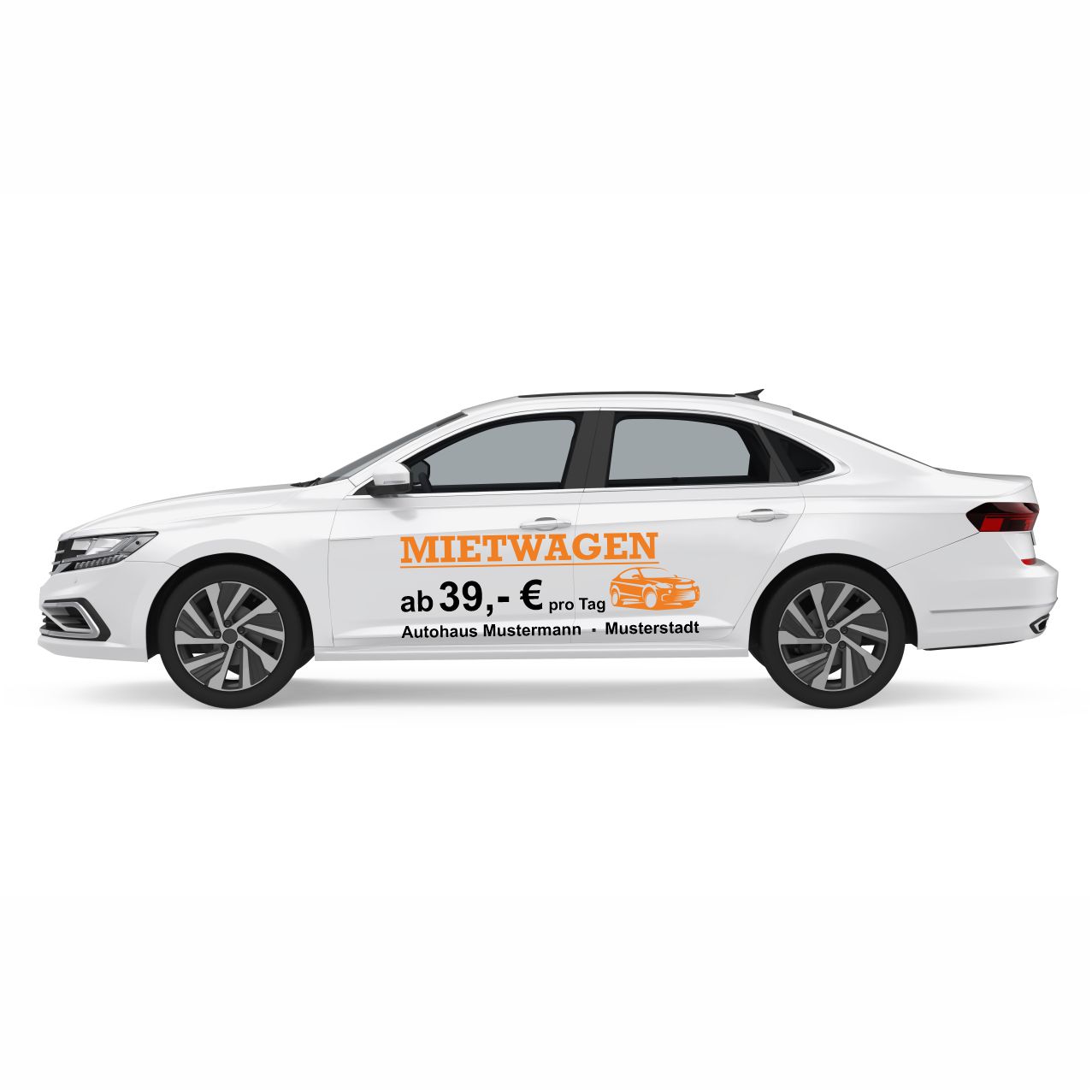 Vorschau: Autobeschriftung Mietwagen, Design 1