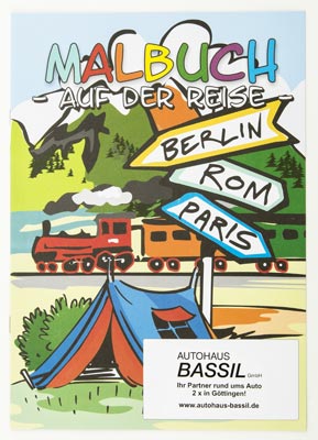 Vorschau: Malbuch für Kinder in DIN A4 mit versch. Themen als Werbegeschenk