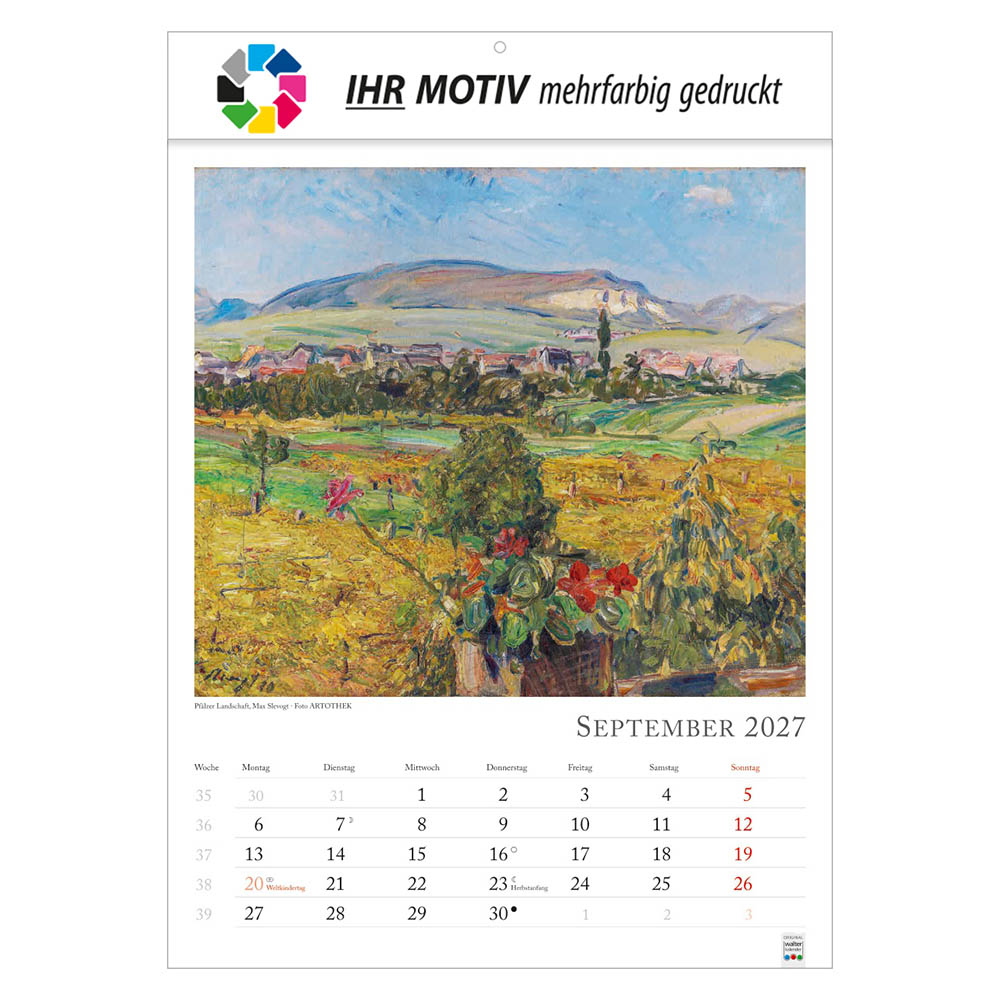 Bildkalender Kunstkalender, Ausgabe 2027 Monat September