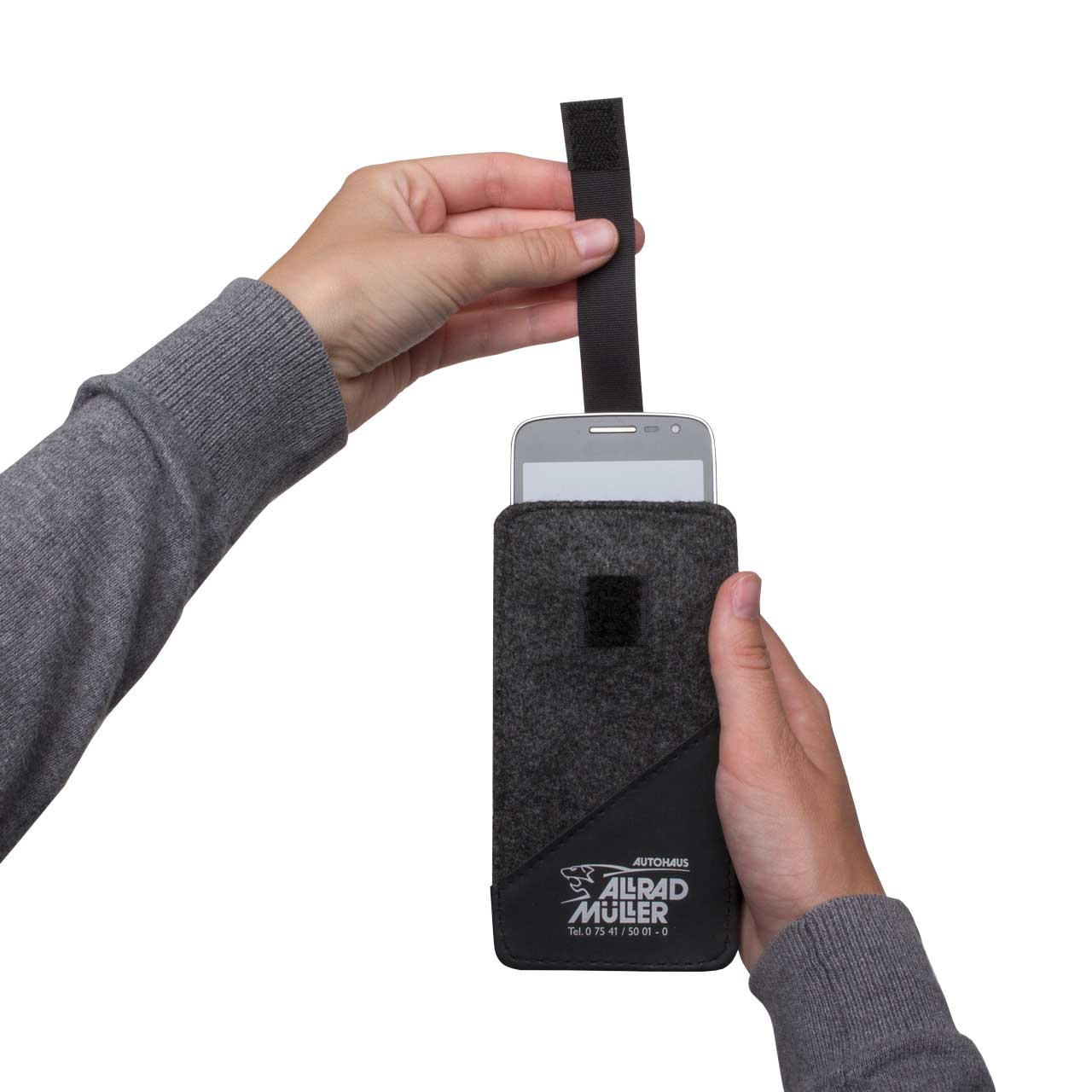 Vorschau: Handy-Geldbörse aus Filz/Kunstleder