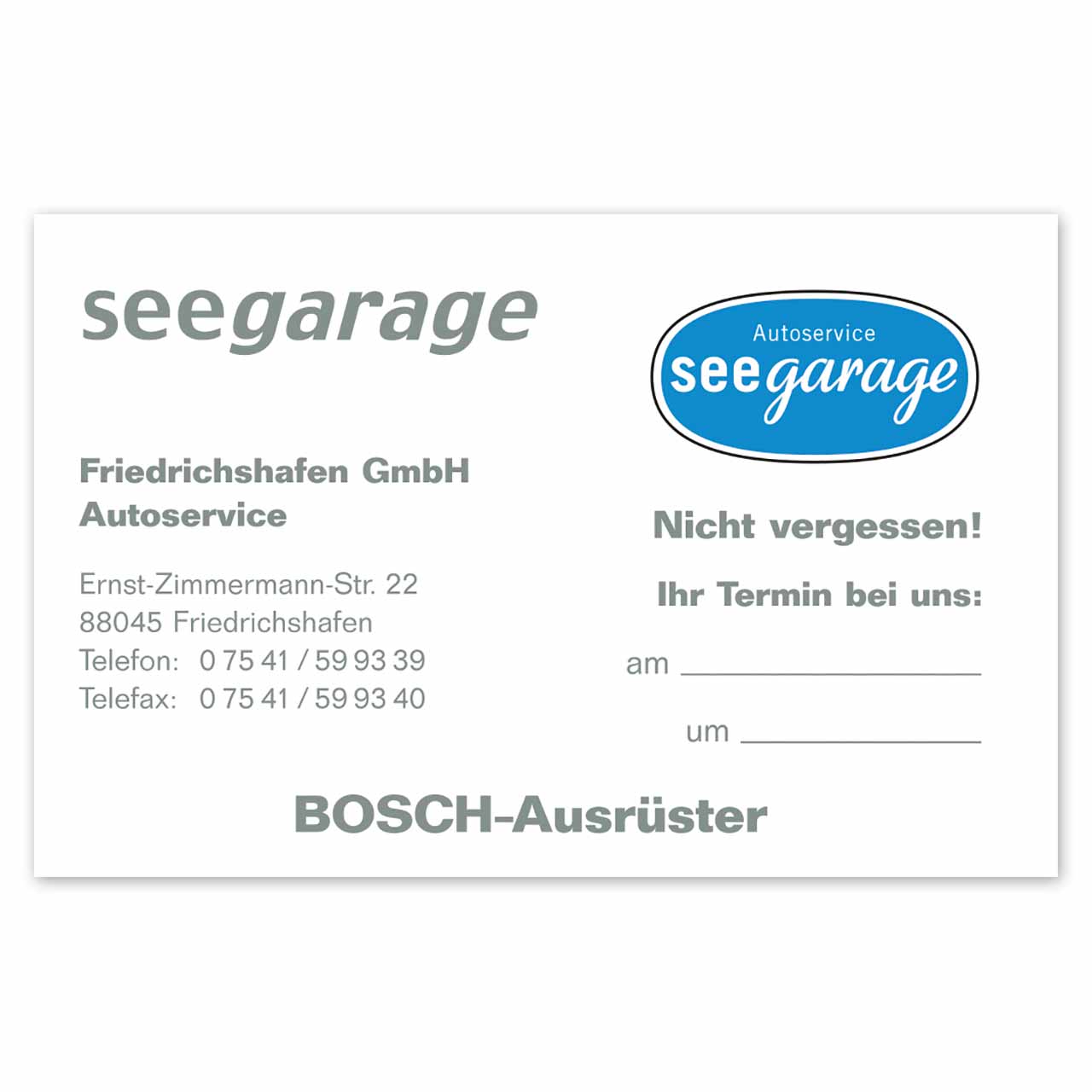 Vorschau: Terminkarte in Visitenkartengröße