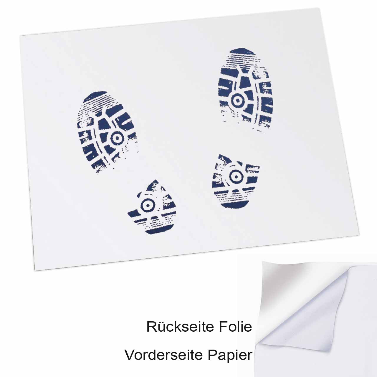 Vorschau: Autoteppichschoner aus Paperplast, mit Fußmotiv