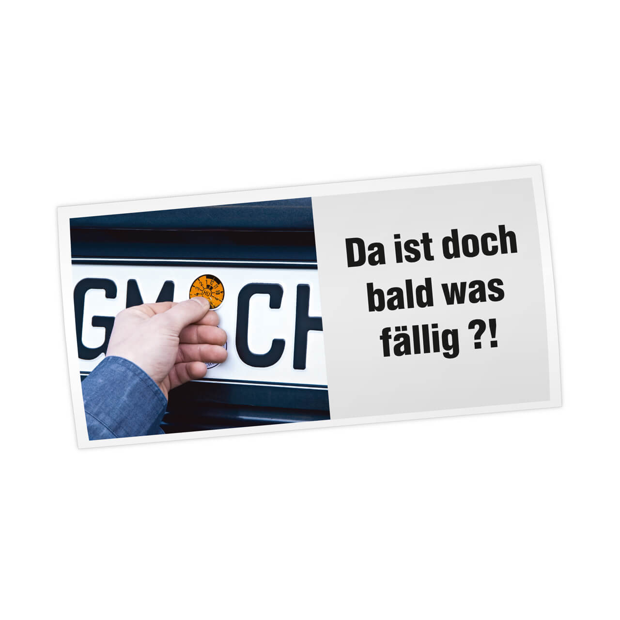 Vorschau: Maxi-Postkarte HU/AU-Erinnerung, Motiv Plakette_M1