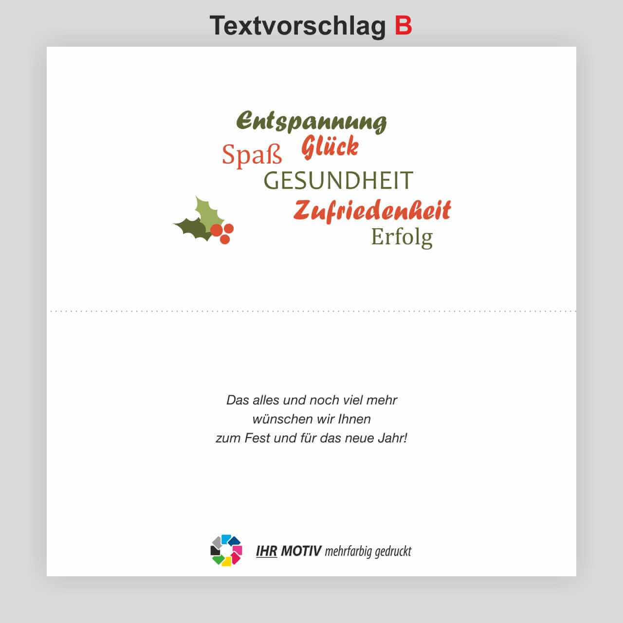 Weihnachts-Klappkarte, Motiv Hirsche Text B