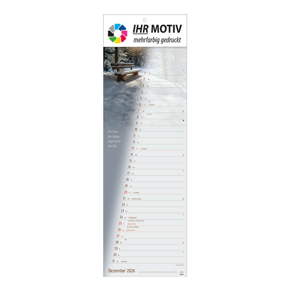 Streifenkalender Stille Momente Monat Dezember