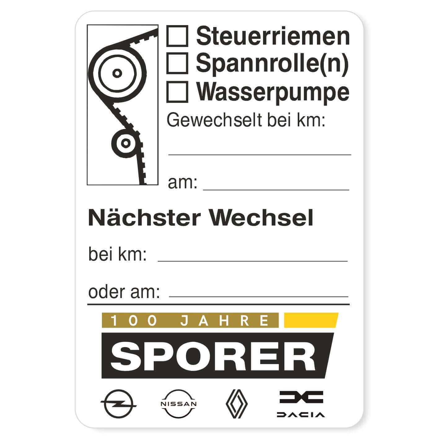 Steuerriemen, Spannrolle, Wasserpumpe, Nächster Wechsel Beispiel 2