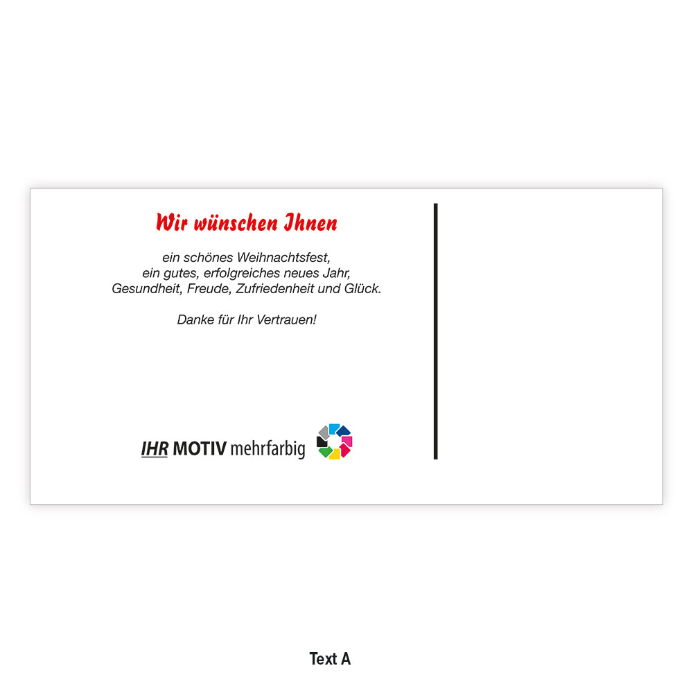 Weihnachts-Postkarte, Motiv Naturkerze Text A