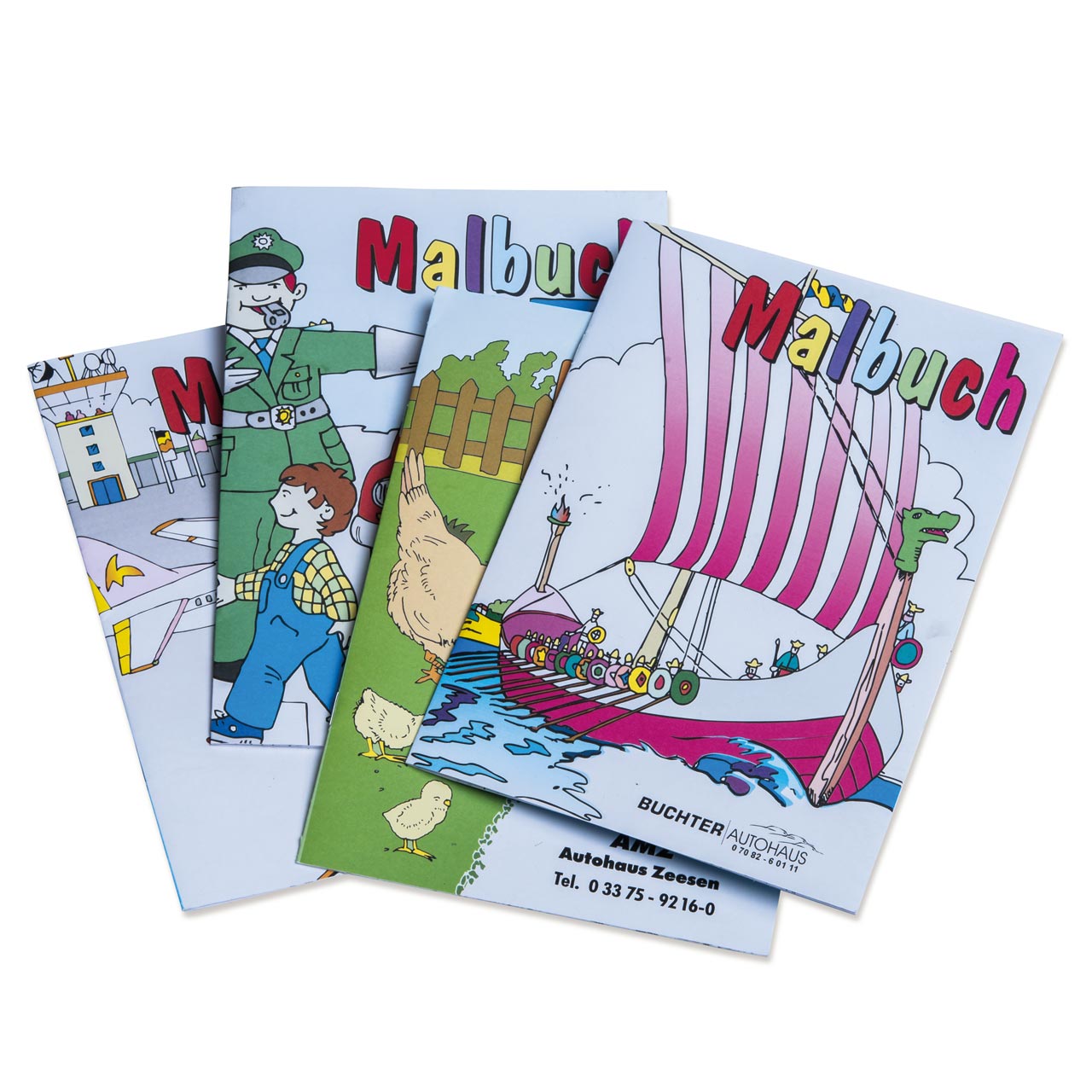 Vorschau: Kinder Malbuch Set in DIN A5 mit verschiedenen Themen als Werbegeschenk