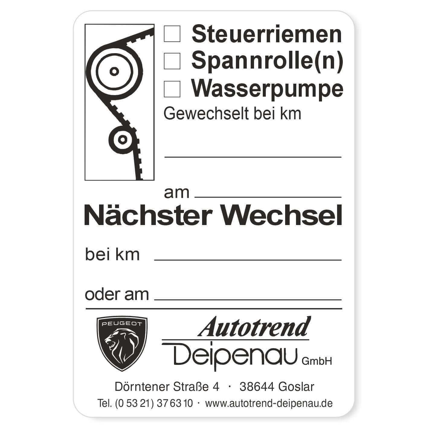 Steuerriemen, Spannrolle, Wasserpumpe, Nächster Wechsel Beispiel 3