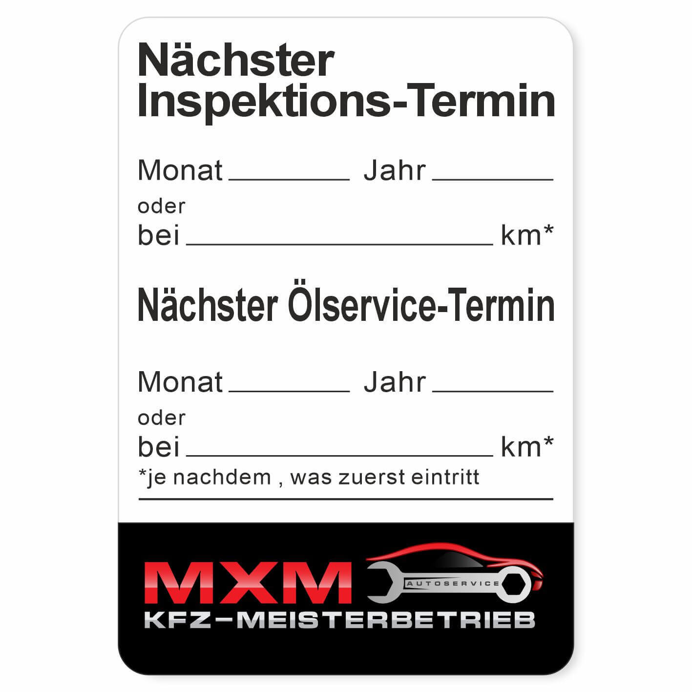 Nächster Inspektions-Termin Beispiel 1