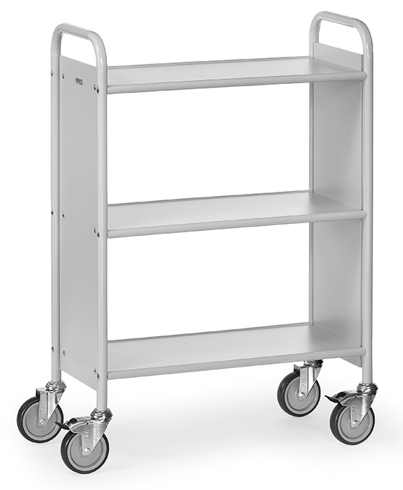 Vorschau: Fetra Bürowagen Ladefläche 720 x 350 mm  grau 3 Böden geschlossene Seitenwände
