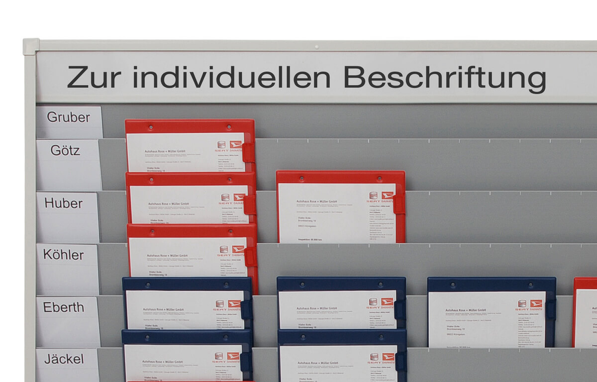Vorschau: Planungstafel für DIN A5, mit 16 Reihen (15+1 Reihe)