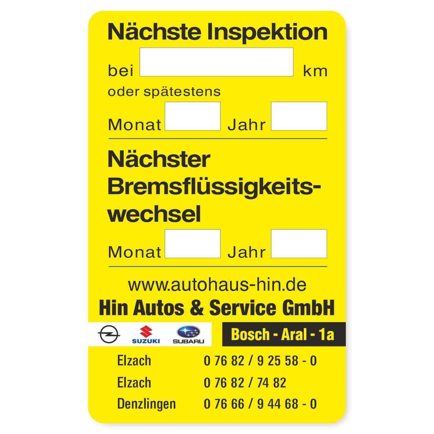 Nächste Inspektion Beispiel 2