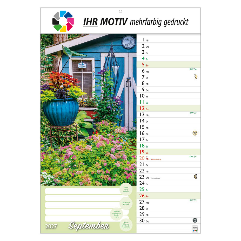 Bildkalender Günthers Gartenplaner, Ausgabe 2027 Monat September
