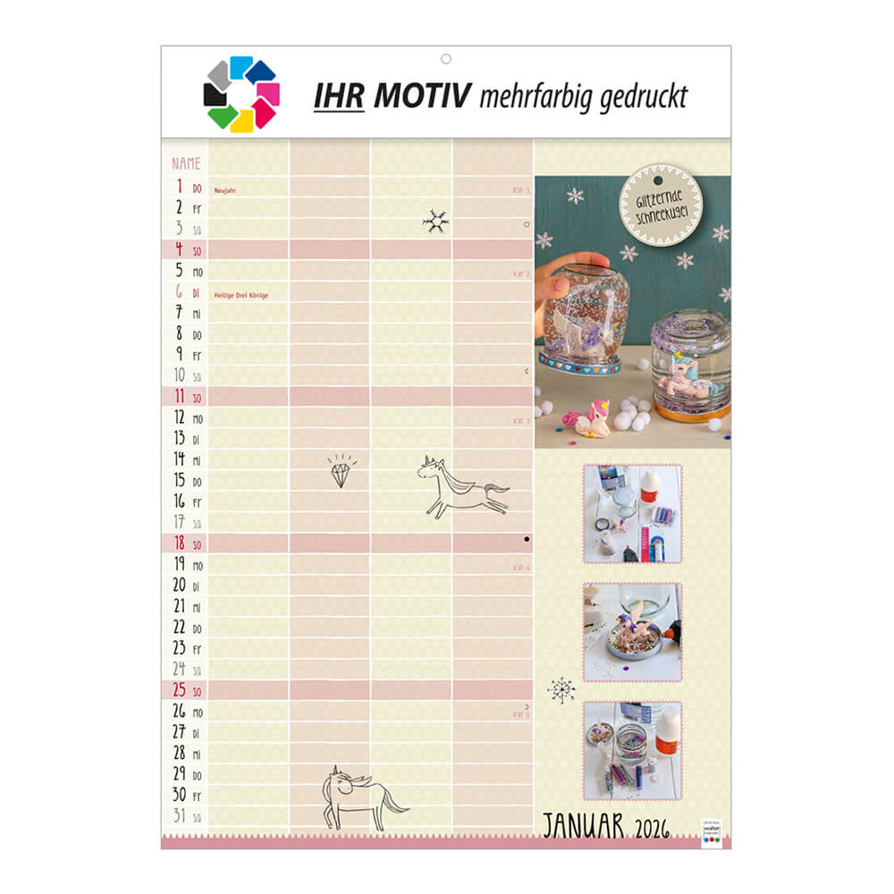 Bildkalender Selbstgemacht Monat Januar