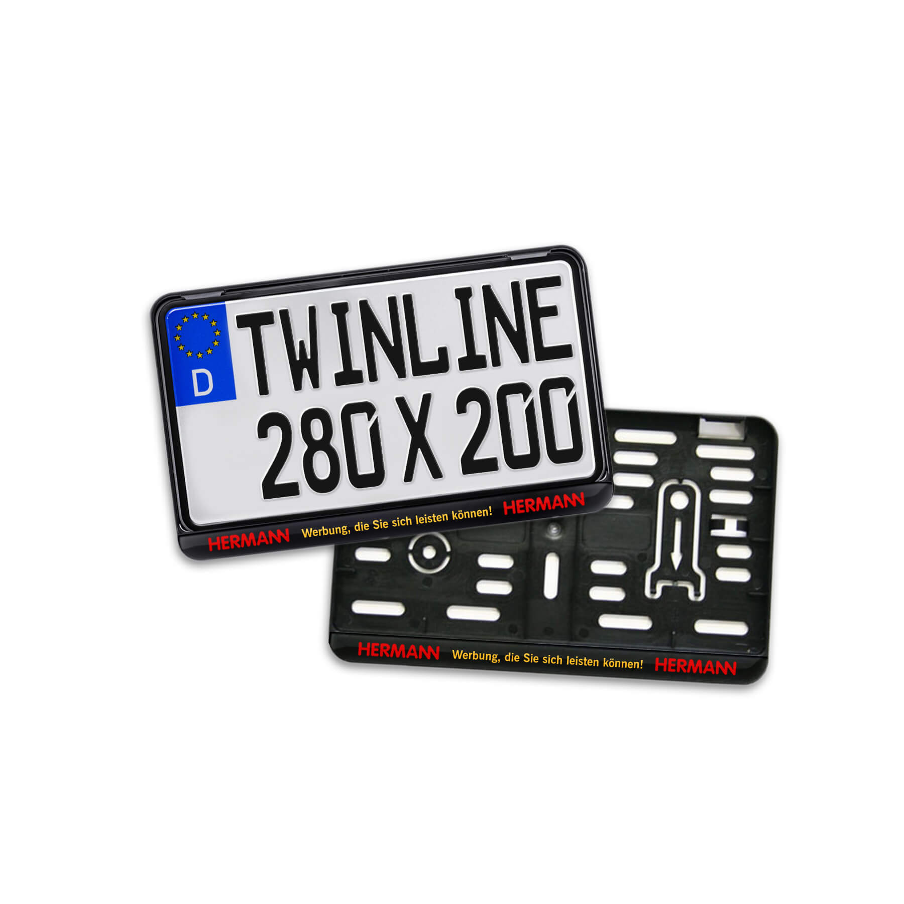 Kennzeichenhalter ERUT Twinline schwarz 280 x 200 mm für Quads