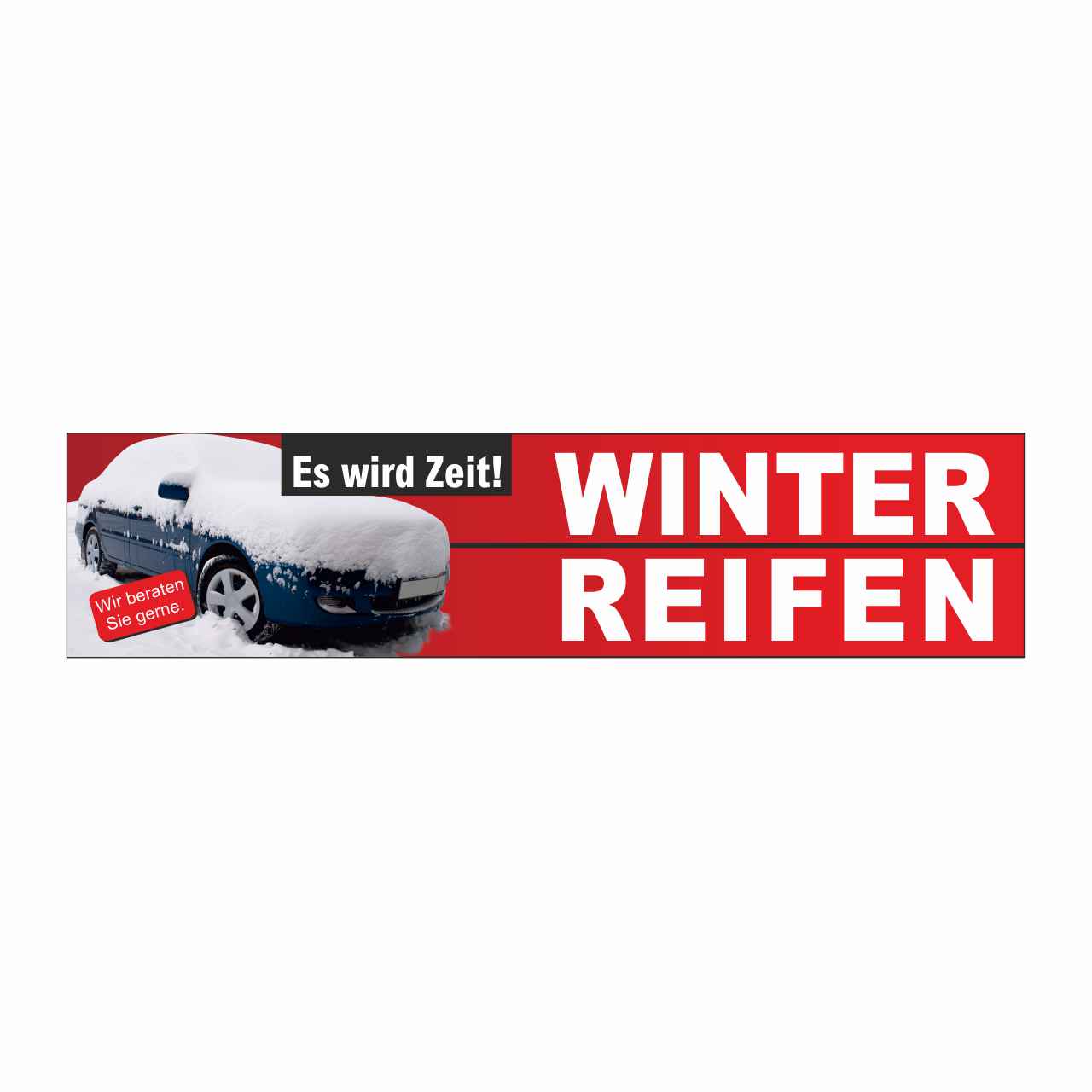 Vorschau: Werbebanner Zeit für Winterreifen, 300 x 70 cm