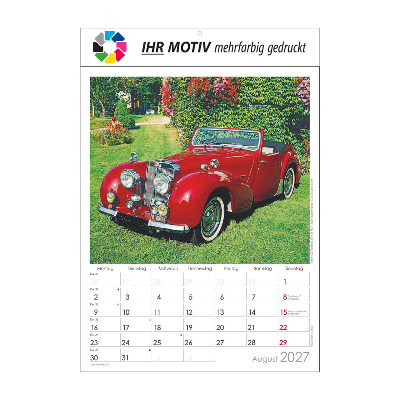 Bildkalender Oldtimer, Ausgabe 2027 Monat August