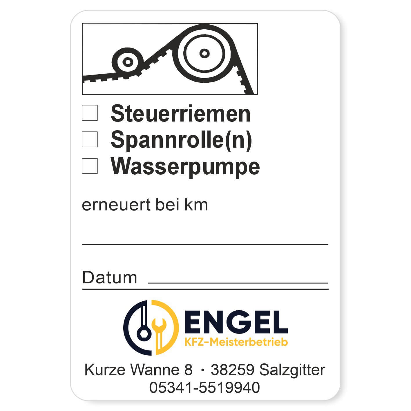 Steuerriemen, Spannrolle, Wasserpumpe Beispiel 2