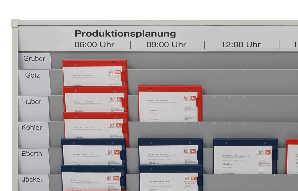 Vorschau: Planungstafel für DIN A4, mit 11 Reihen (10+1 Reihe) für Baupläne