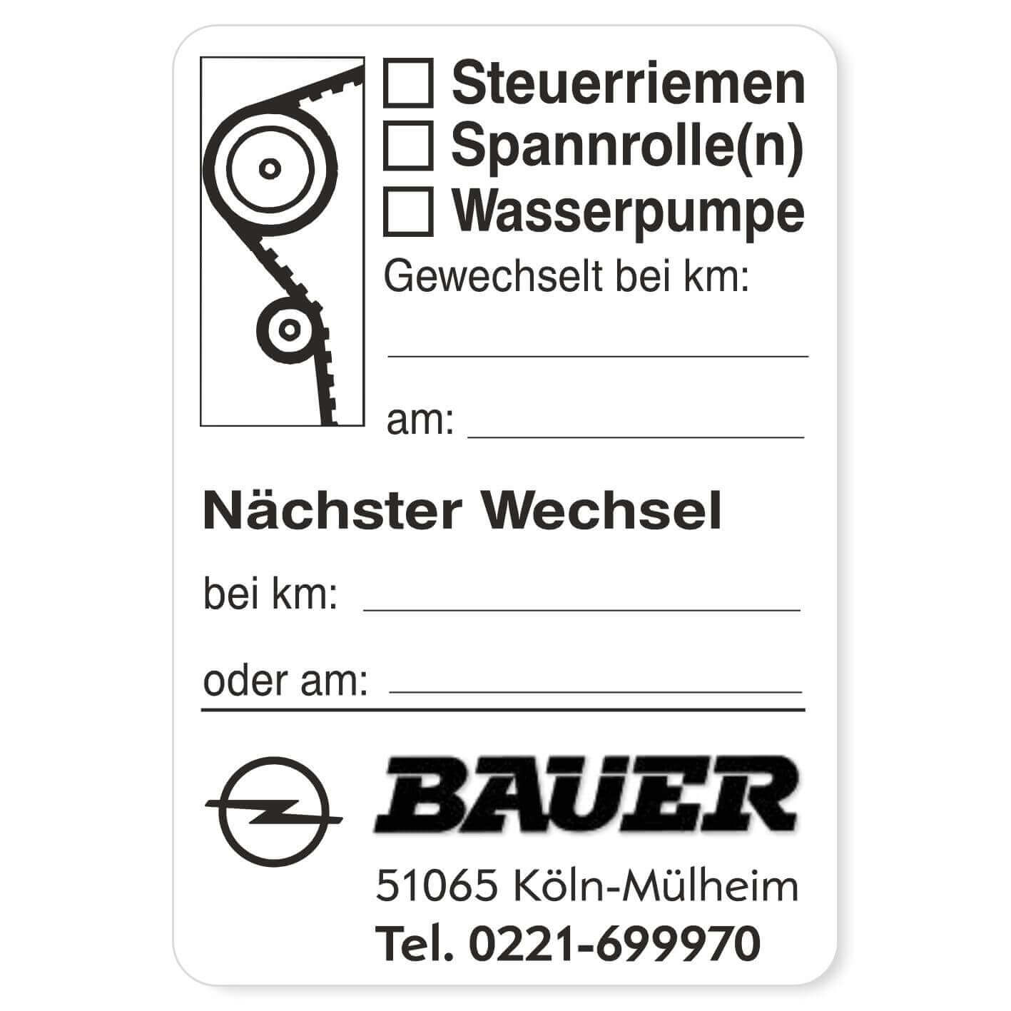 Steuerriemen, Spannrolle, Wasserpumpe, Nächster Wechsel Beispiel 4