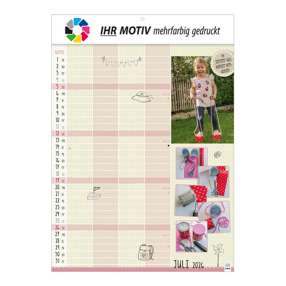 Bildkalender Selbstgemacht Monat Juli