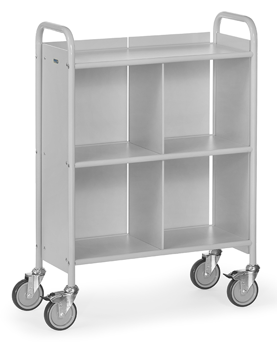 Vorschau: Fetra Bürowagen Ladefläche 720 x 350 mm  grau 3 Böden 1 Trenwand 1 Rückwand