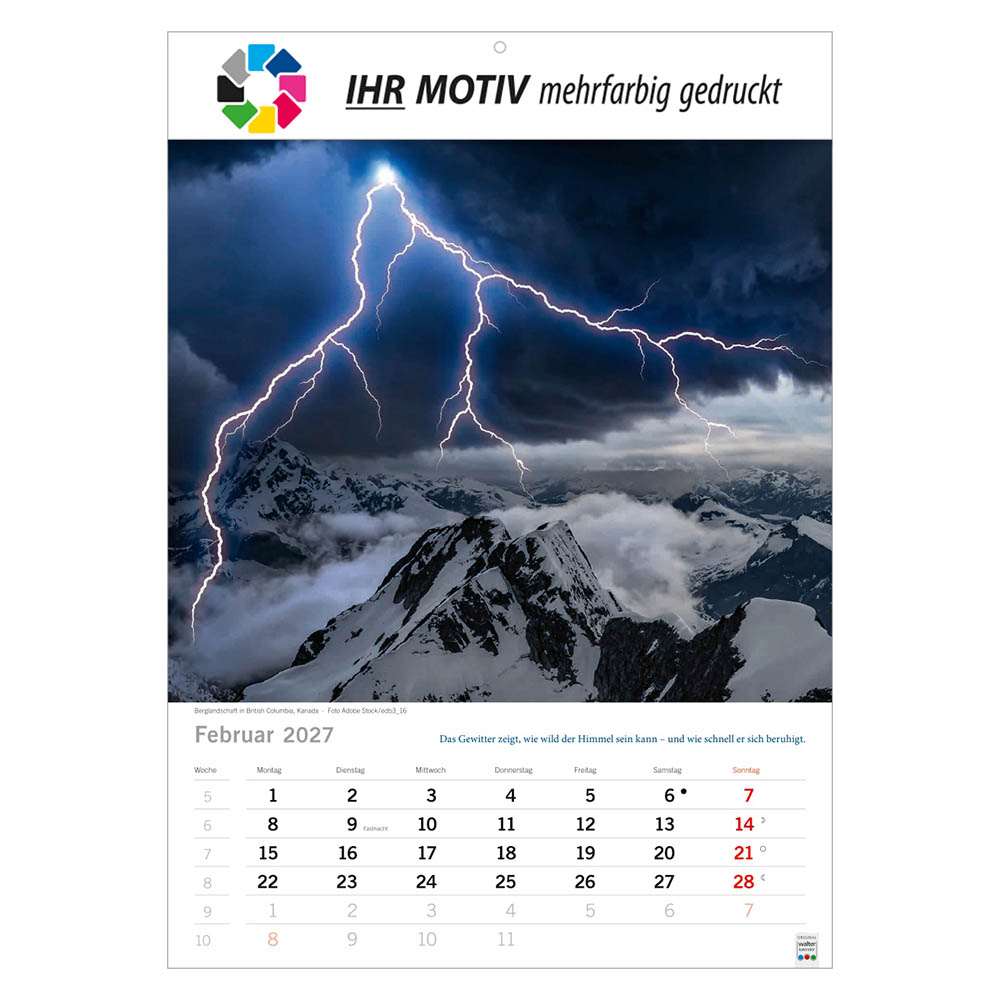 Bildkalender Elemente, Ausgabe 2027 Monat Februar