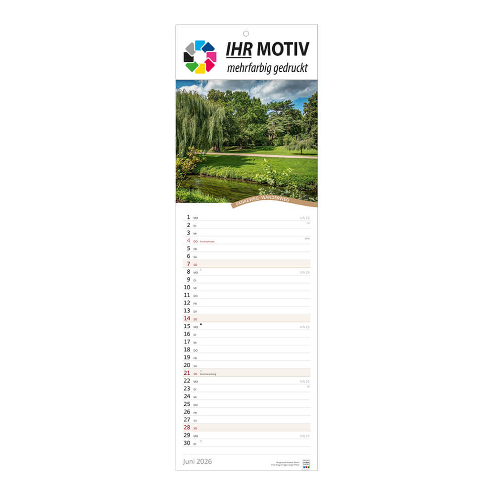 Streifenkalender Rad- und Wanderwege Monat Juni