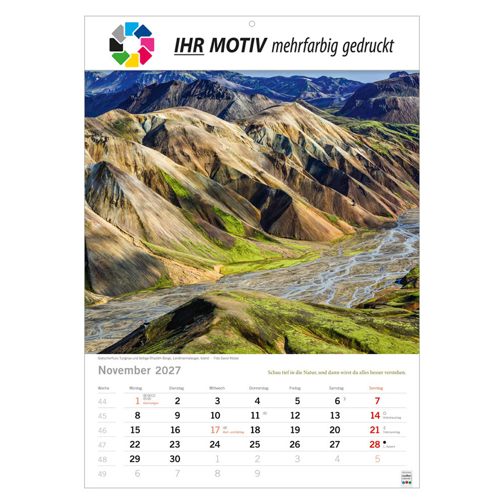Bildkalender Elemente, Ausgabe 2027 Monat November