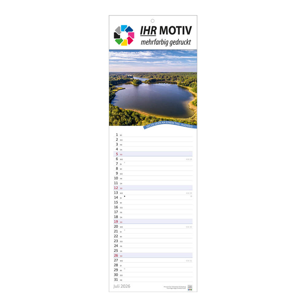 Streifenkalender Rad- und Wanderwege Monat Juli