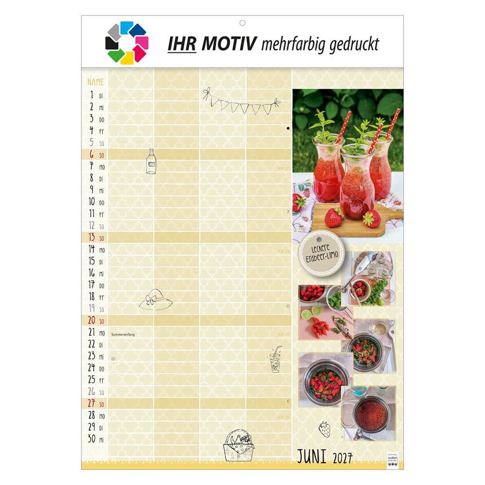 Bildkalender Selbstgemacht, Ausgabe 2027 Monat Juni