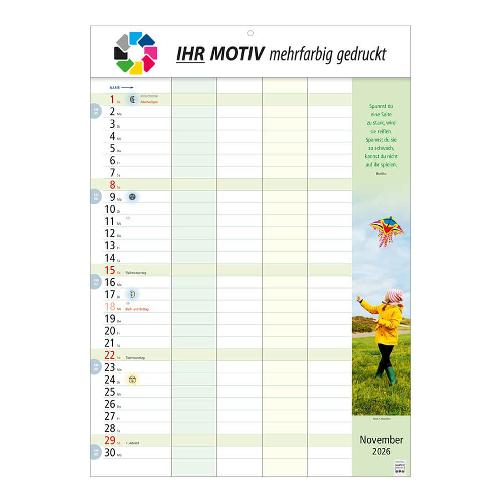 Bildkalender Familienkalender Monat November