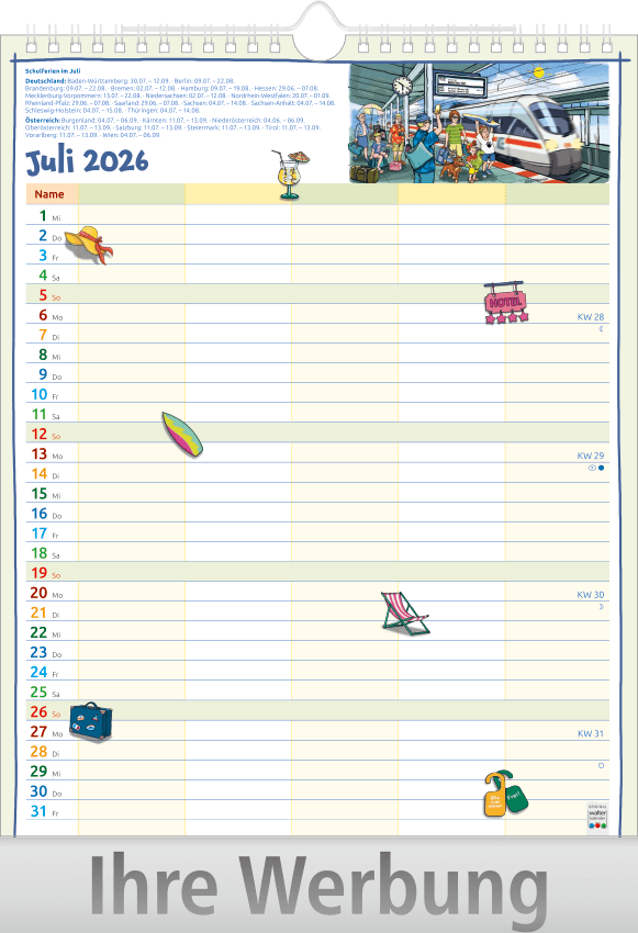 Vorschau: Bildkalender Familienplaner mit Wire-O Bindung, Ausgabe 2027