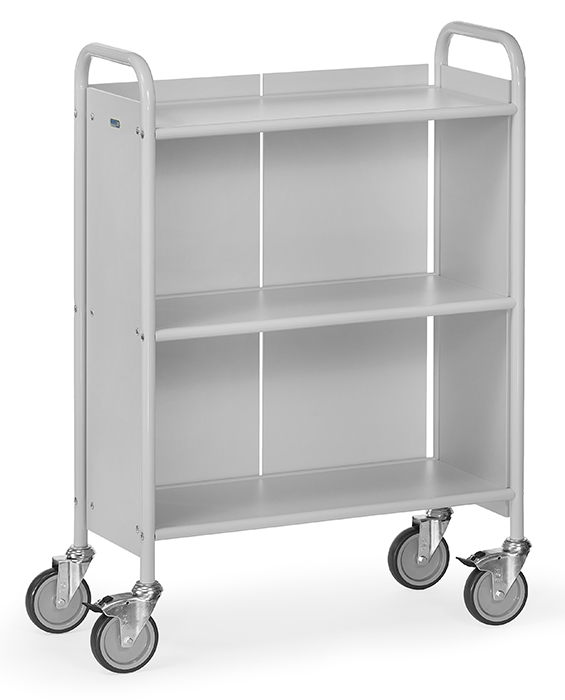 Vorschau: Fetra Bürowagen Ladefläche 720 x 350 mm  grau 3 Böden 1 Rückwand