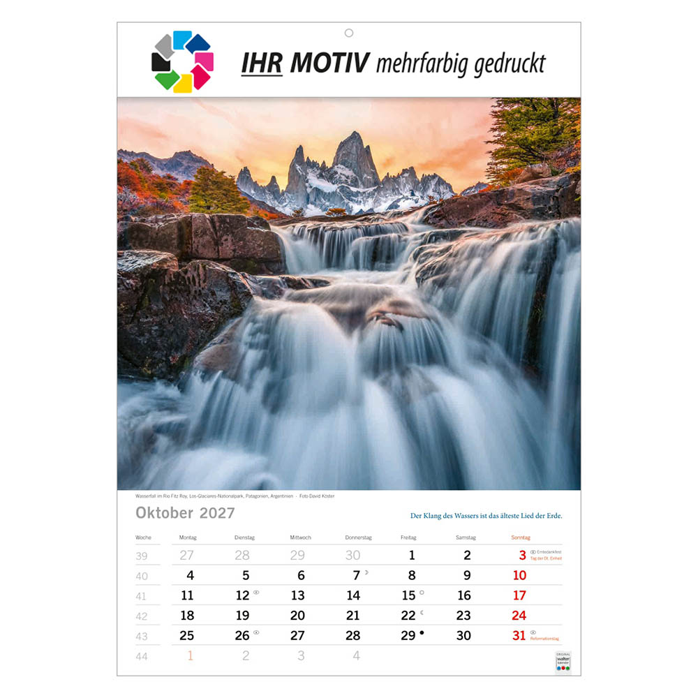 Bildkalender Elemente, Ausgabe 2027 Monat Oktober