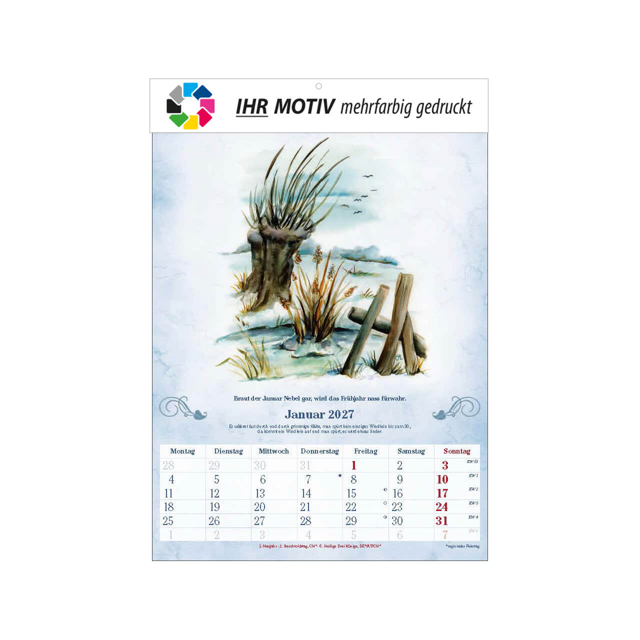 Bildkalender Der 100-Jährige, Ausgabe 2027 Monat Januar
