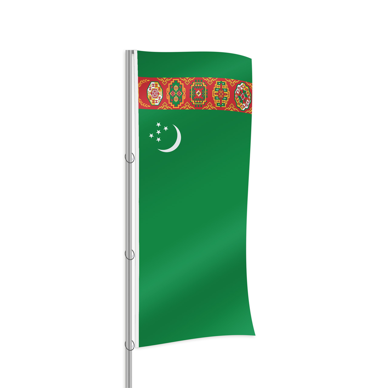 Turkmenistan Fahne im Hochformat kaufen