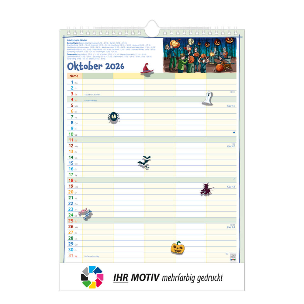 Unser Familienplaner Monat Oktober