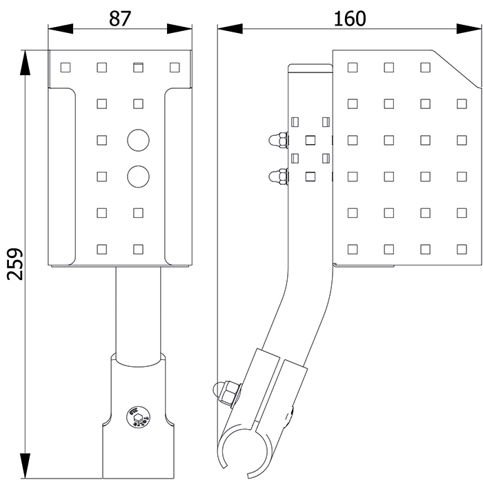 Vorschau: Fetra Flaschenhalterung für Bode-Flaschen 1000ml Stellfläche 84 x 87 mm