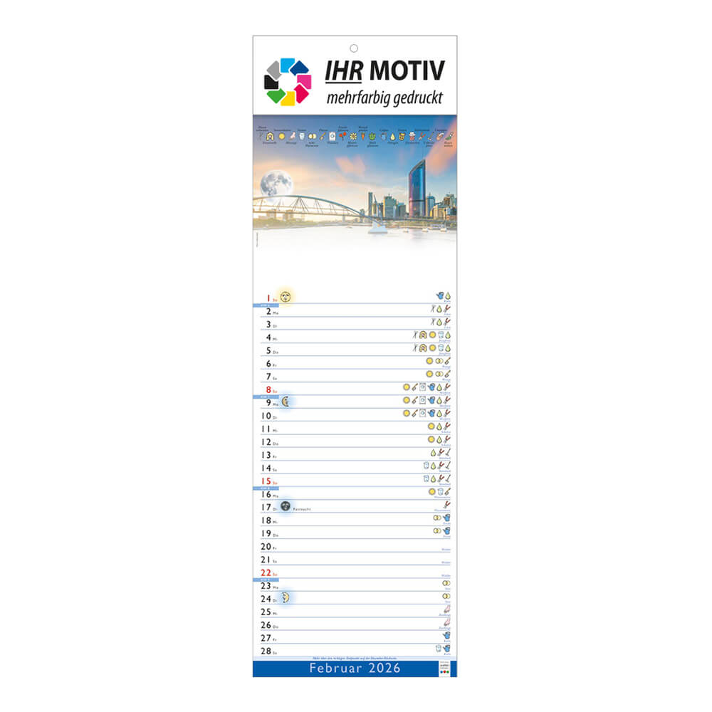 Streifenkalender Mondkalender Monat Februar