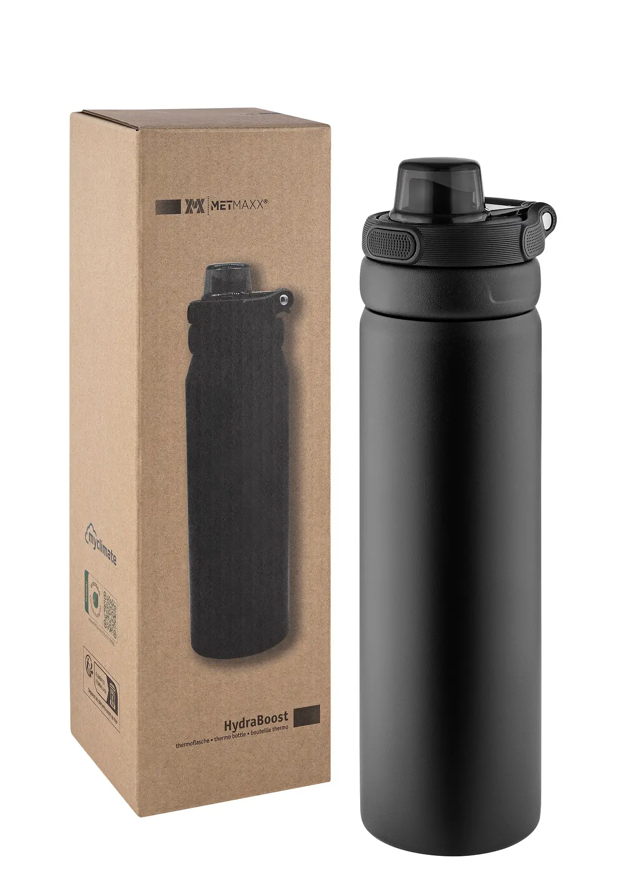 Vorschau: Sport-und Trinkthermoflasche Metmaxx® HydraBoost schwarz