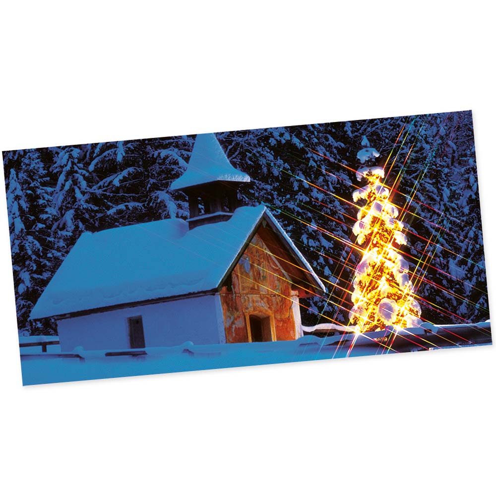 Vorschau: Weihnachts-Postkarte, Motiv Winternacht