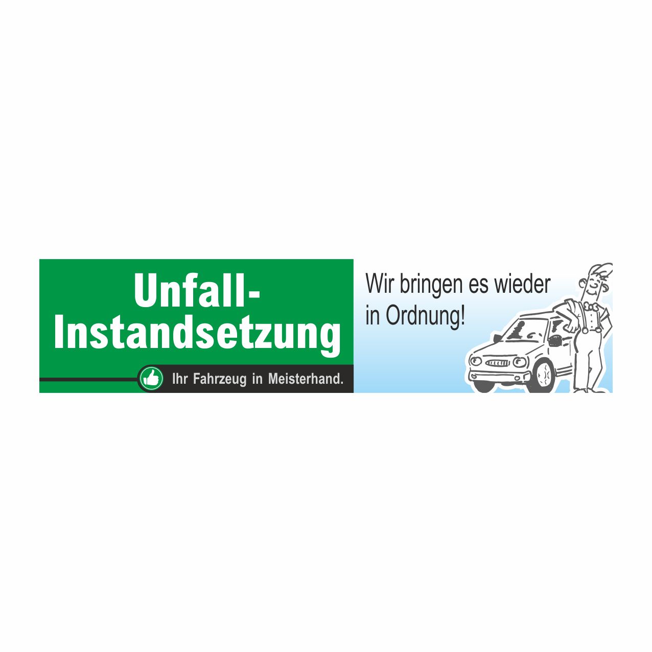 Vorschau: Werbebanner Unfall-Instandsetzung, 300 x 70 cm