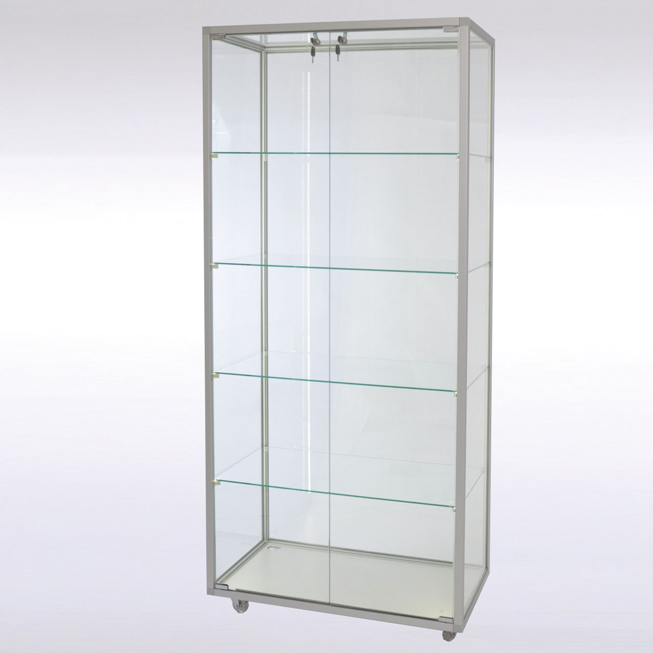 Vorschau: Glasvitrine, 2 Türen, 4 Fachböden mit LED-Streifenbeleuchtung