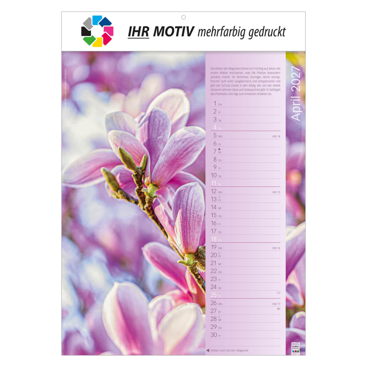 Bildkalender Erlebniswelt der Düfte, Ausgabe 2027 Monat April