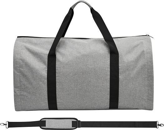Reisetasche Milano mit integriertem Kleidersack grau-schwarz Tragekurt